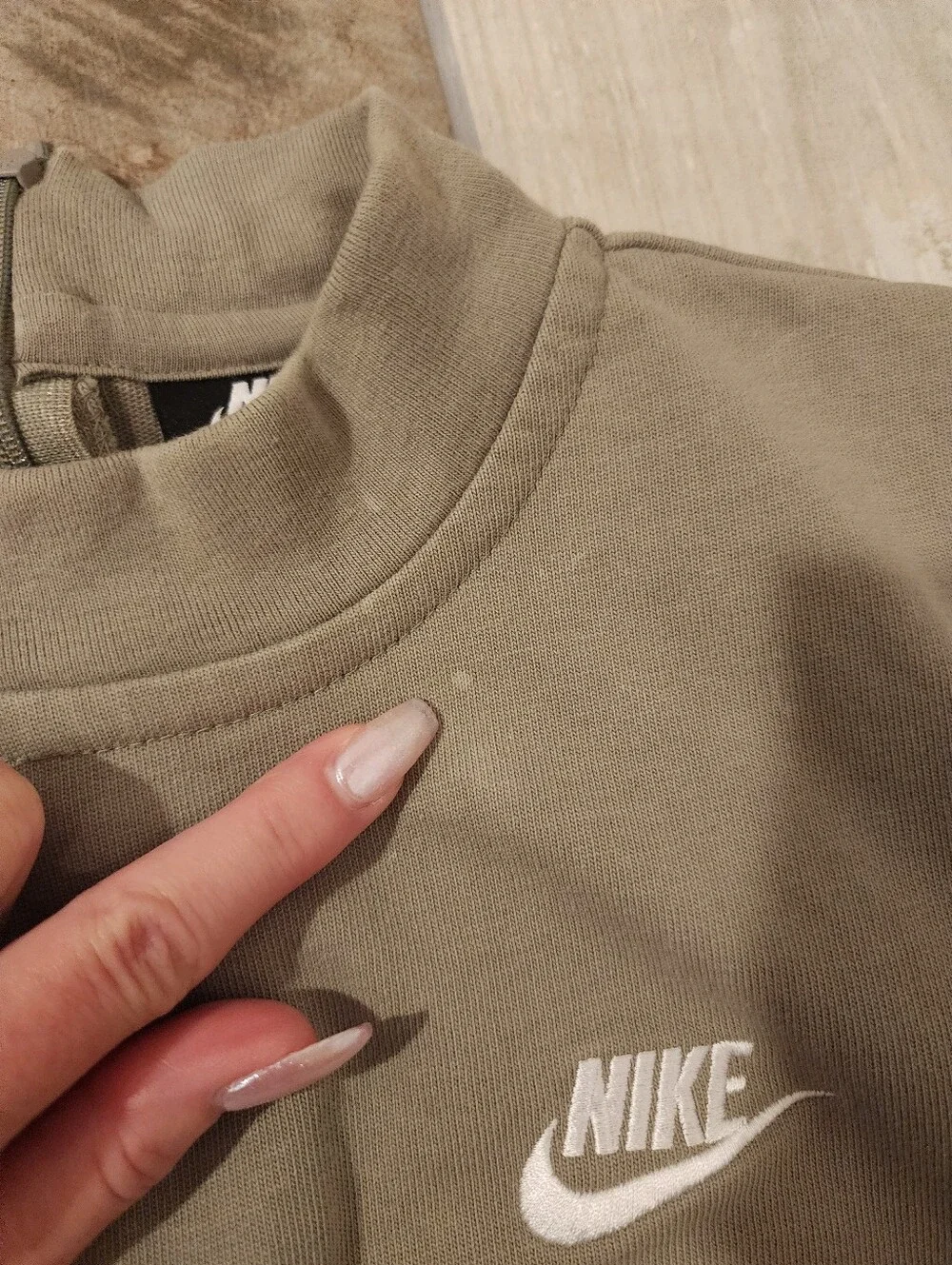 Nike Sleeveless Mock Neck Shift Dress in Olive